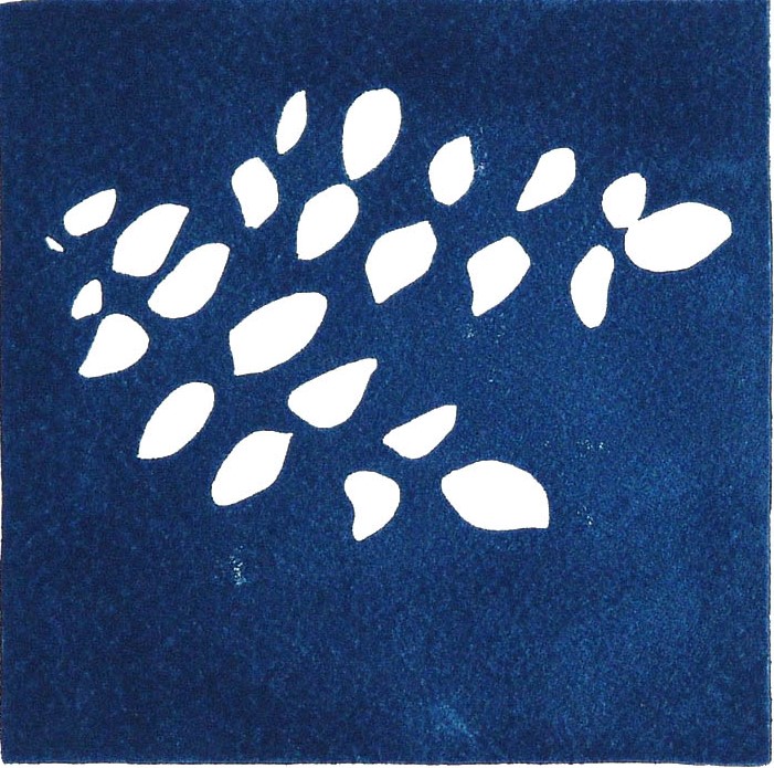 Ölbaum, Linoldruck, 13 x 13cm